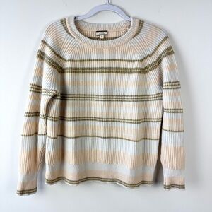 J. Crew 100% Cashmere Ribbed Pastel Striped Sweater